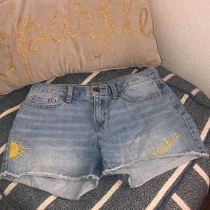 Old Navy, light blue denim shorts